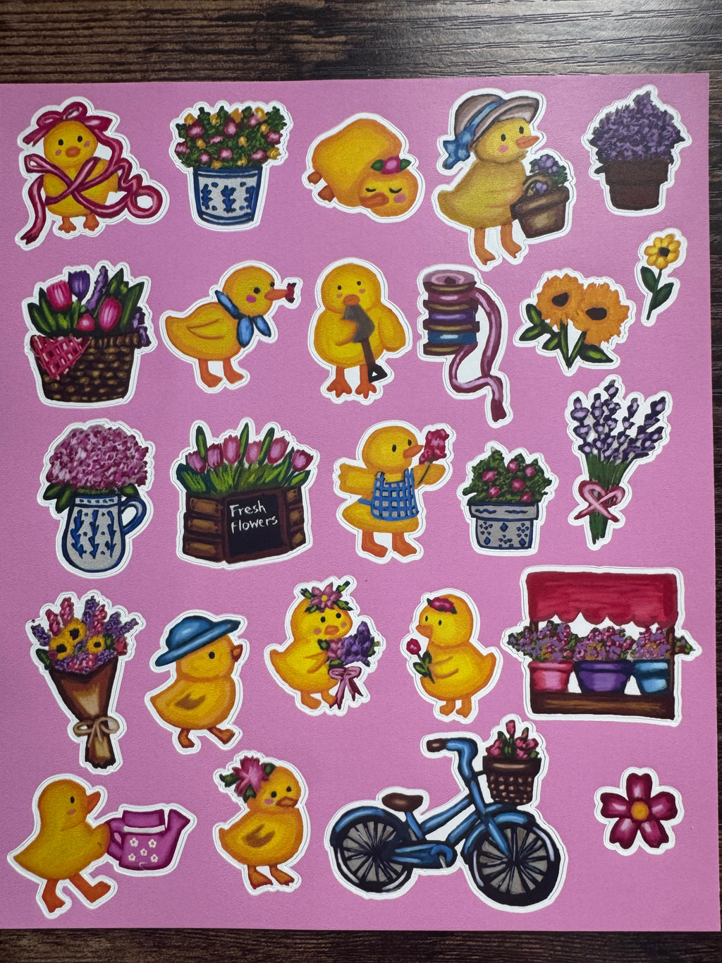Floral & Duck Sticker Sheets