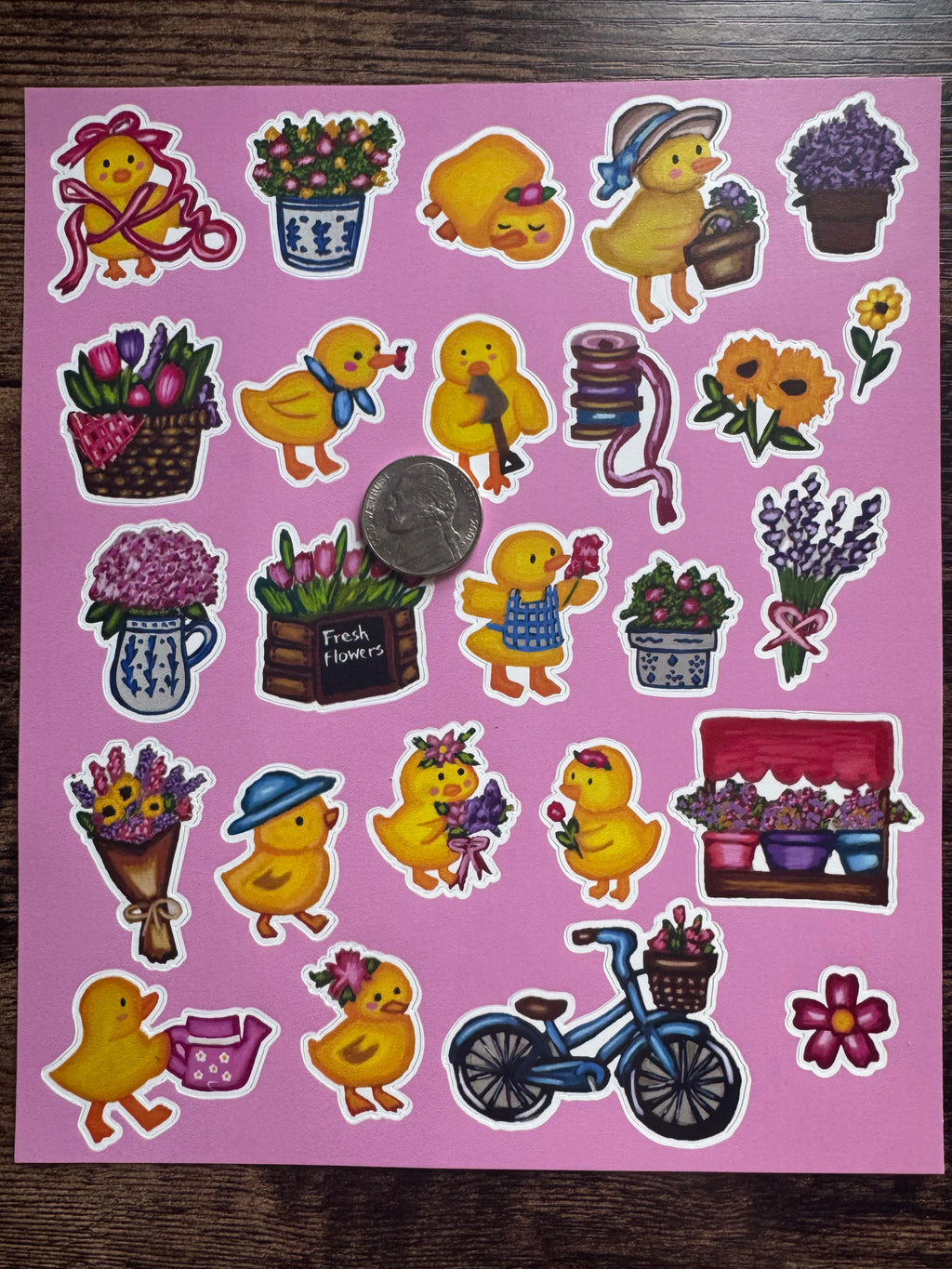 Floral & Duck Sticker Sheets