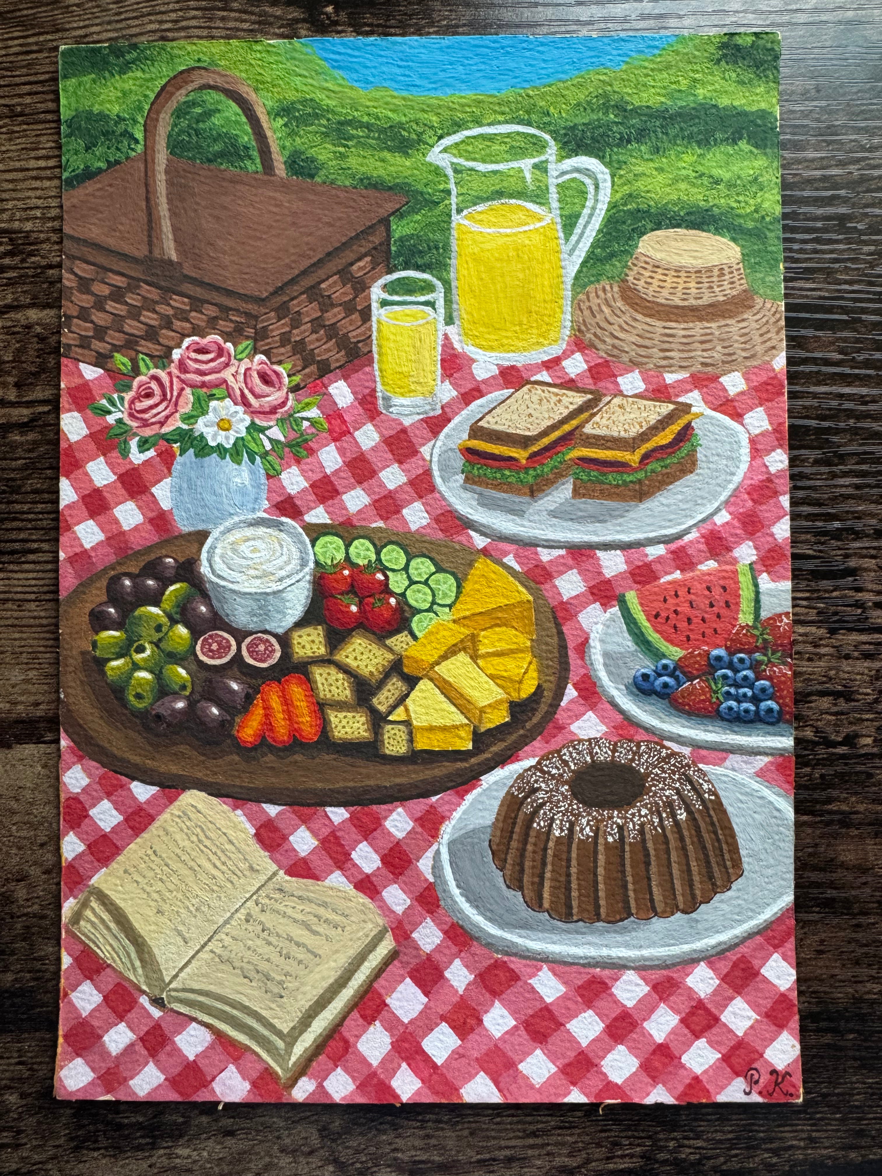 Picnic Gouache Painting (Original - 6 in. x 8 in.)