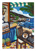 Seaside Cafe Gouache Painting (Original - 6 in. x 8 in.)